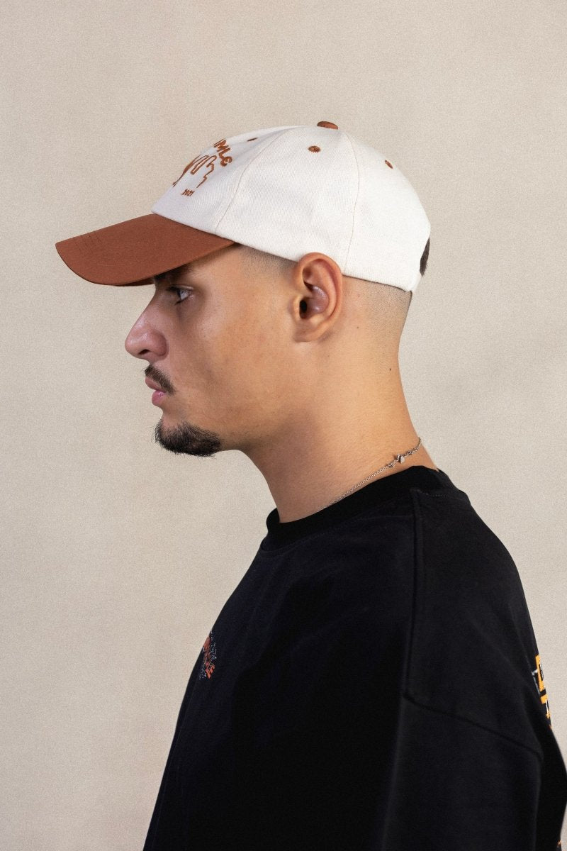 SAHARA 2-TONE BROWN/WHITE CAP - CODDIWOMPLE