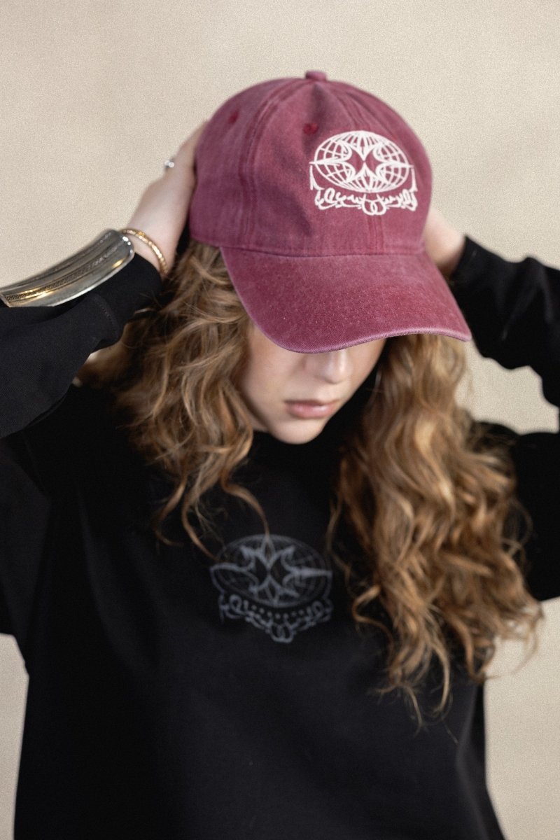 STENCIL WASHED PLUM CAP - CODDIWOMPLE