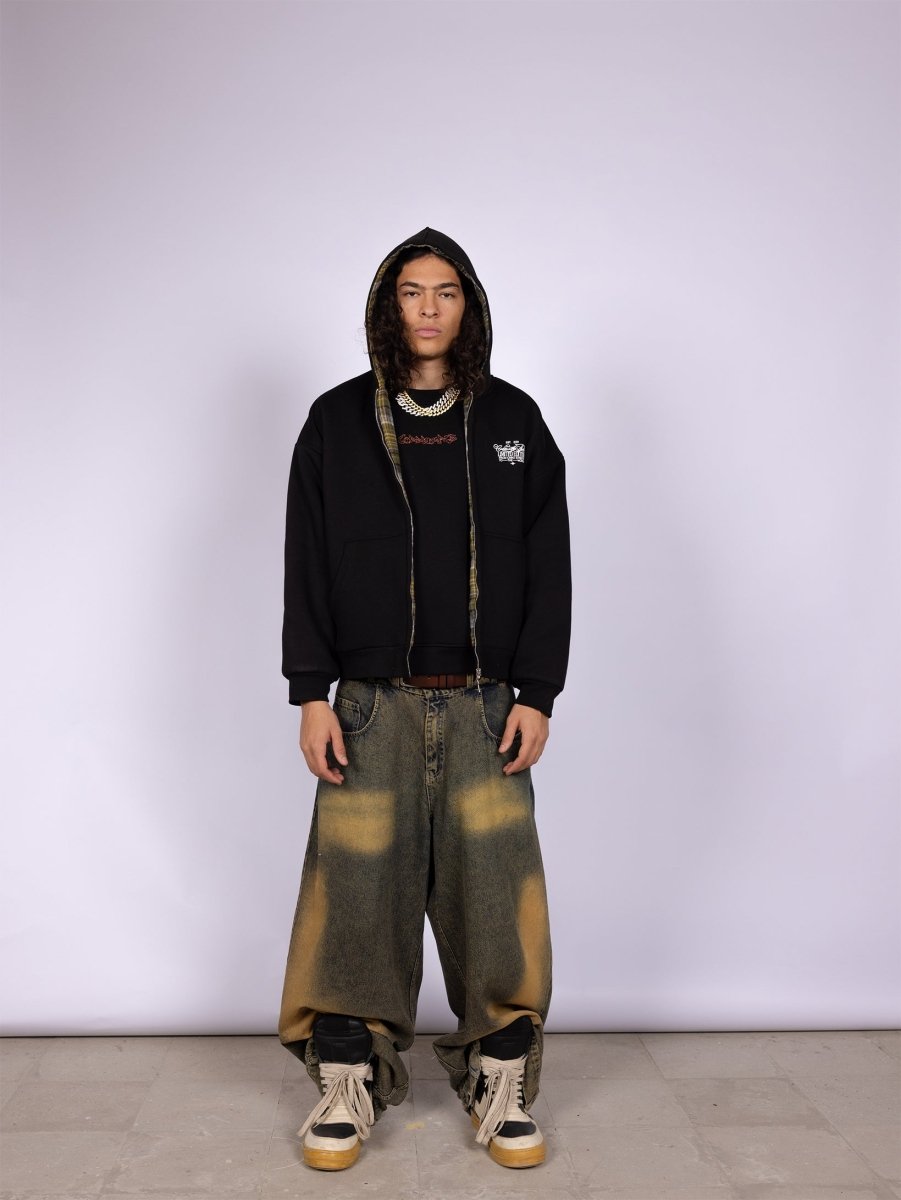 TARTAN REVERSIBLE ZIP - UP JACKET - CODDIWOMPLE