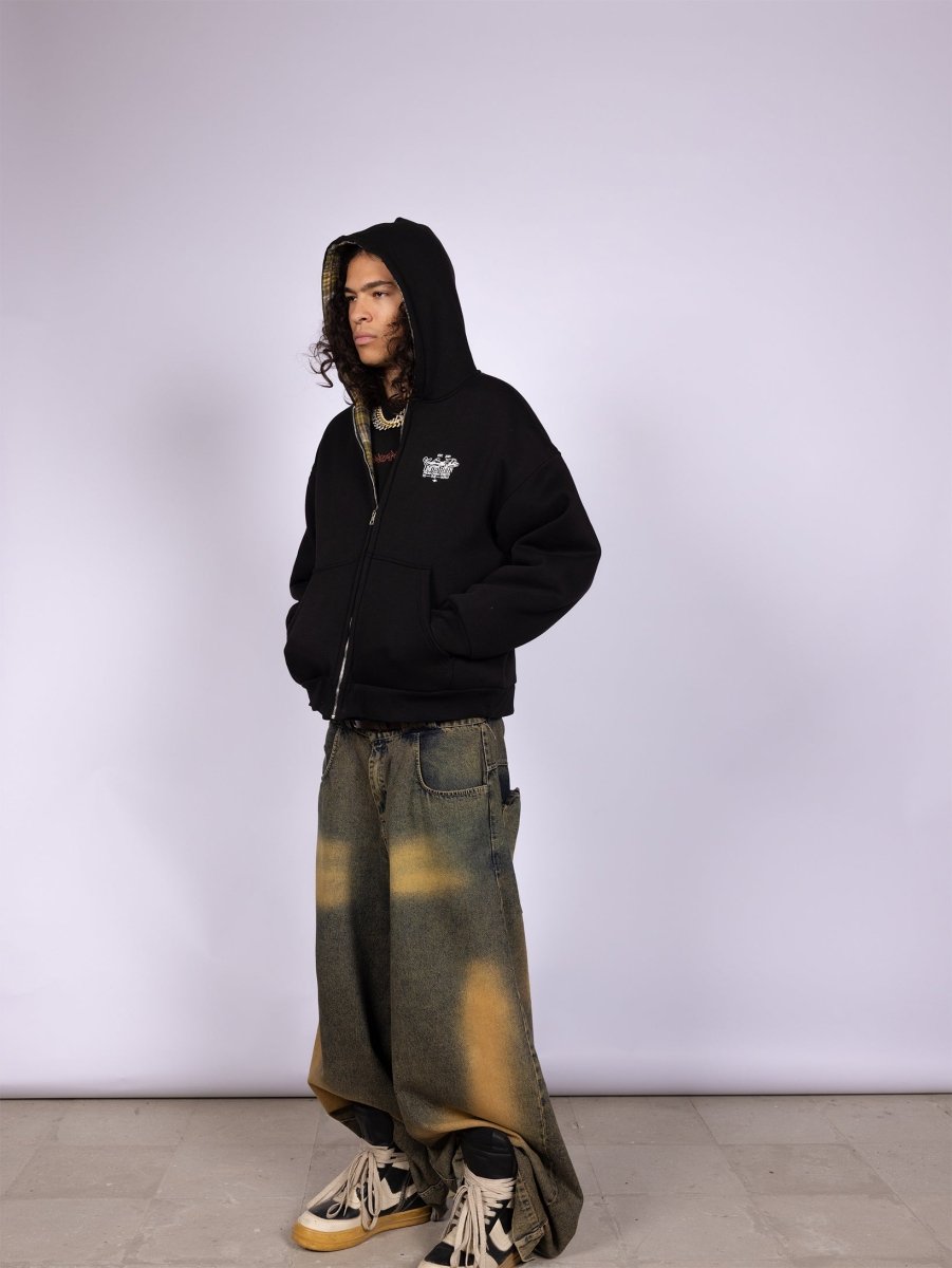 TARTAN REVERSIBLE ZIP - UP JACKET - CODDIWOMPLE